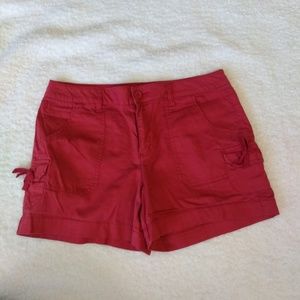 Faded Glory Stretch Womens Shorts Red  14